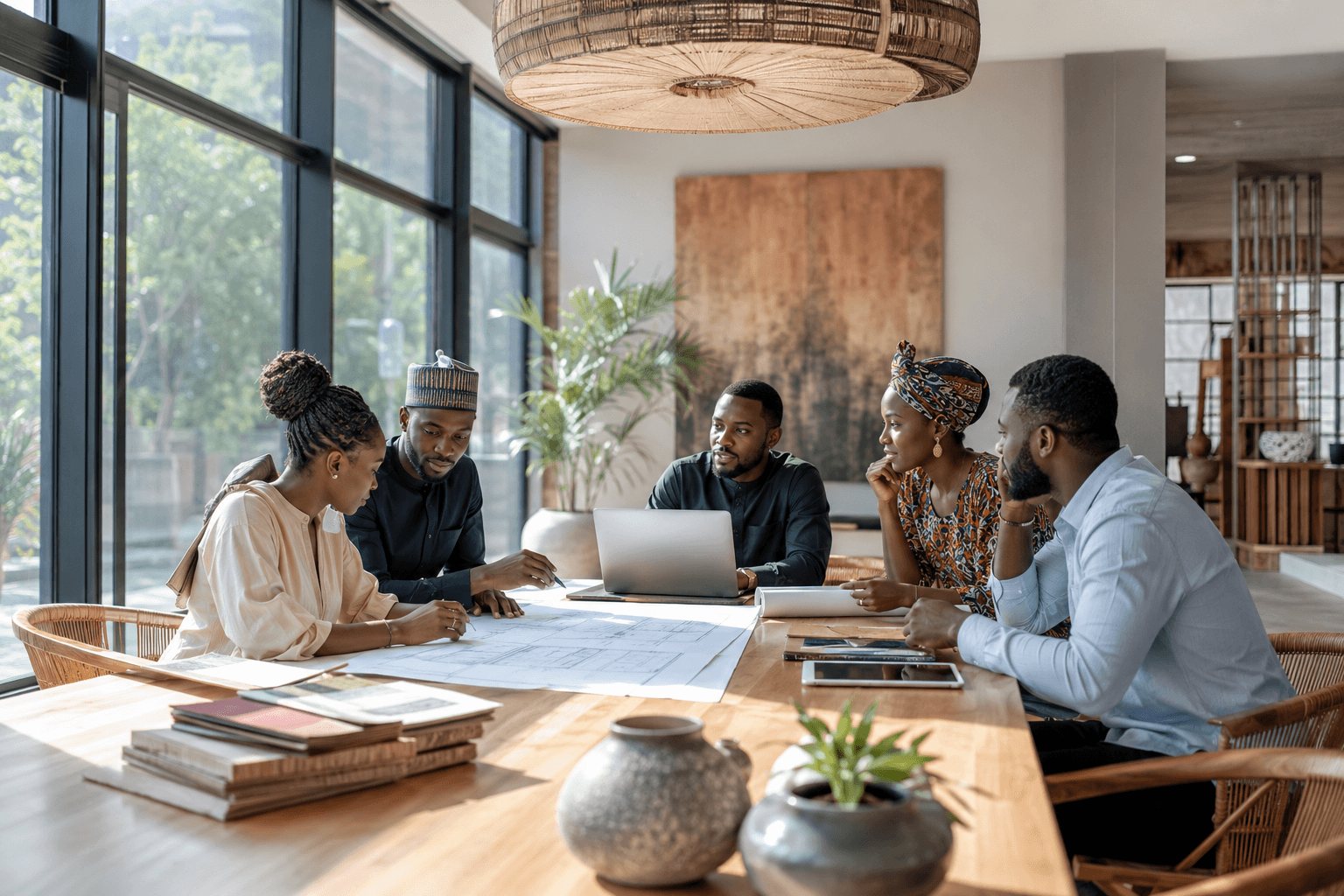 Nigerian professionals collaborating together